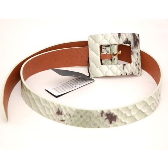 BERGE Italy Italian Patent Leather Women\'s Belt Python Green Nwt $150